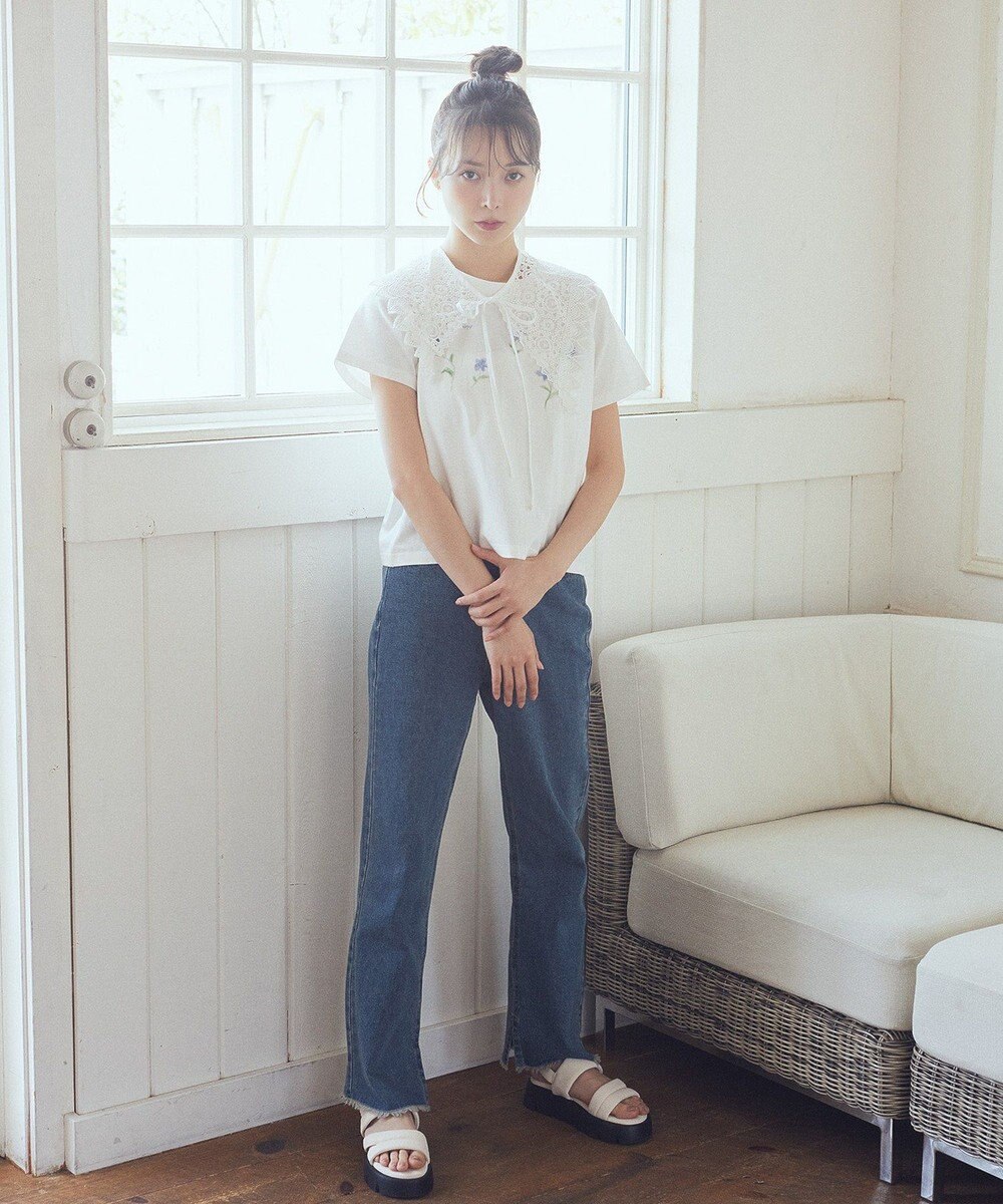 earth music&ecology ケミカルレース付け襟 