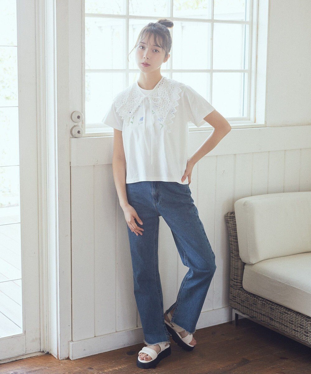 earth music&ecology ケミカルレース付け襟 