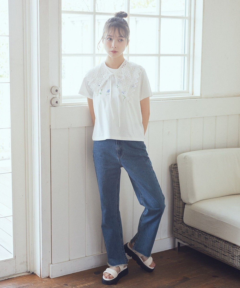 earth music&ecology ケミカルレース付け襟 