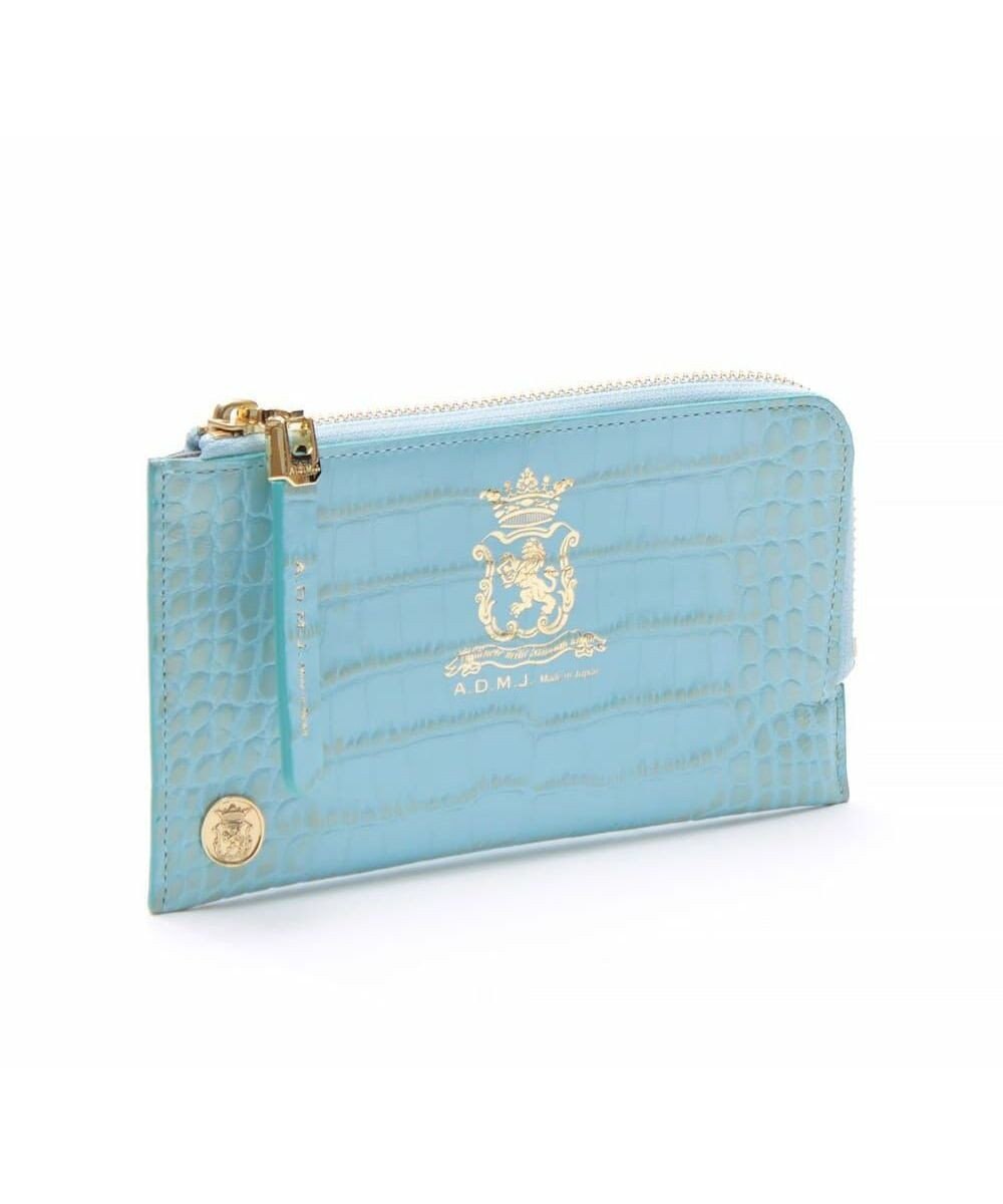 A.D.M.J. 【牛革】クロコ型押しオーガナイザーパース 