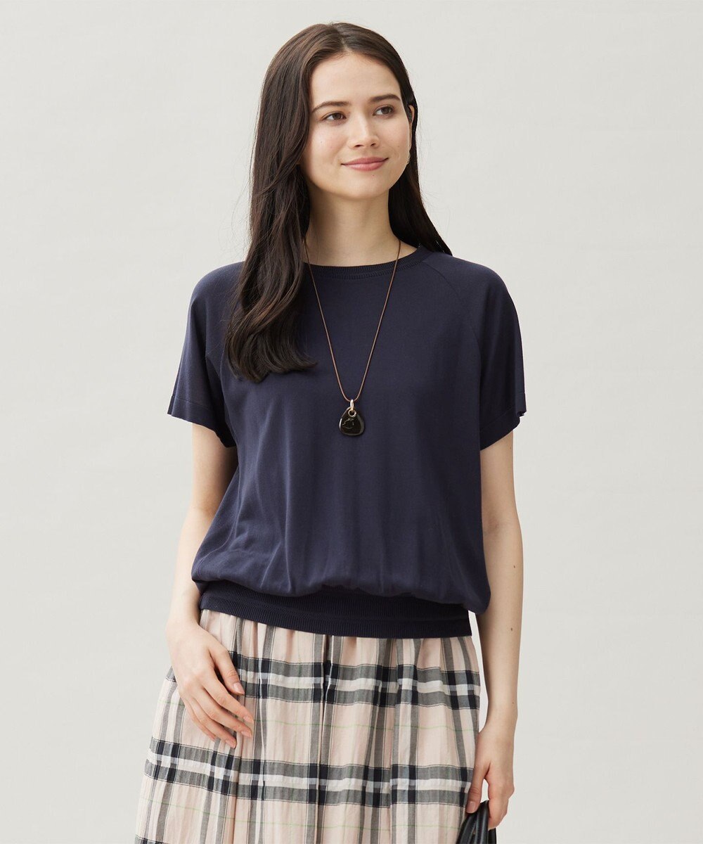 自由区 【接触冷感・UVケア・洗える】ドレーピーラグランスリーブ ニットソー 