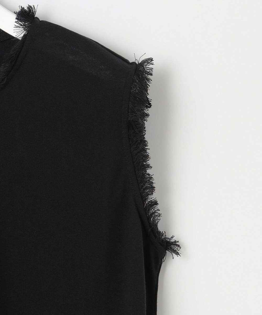 自由区 【カタログ掲載・洗える】フリンジディテールノースリーブ カットソー 