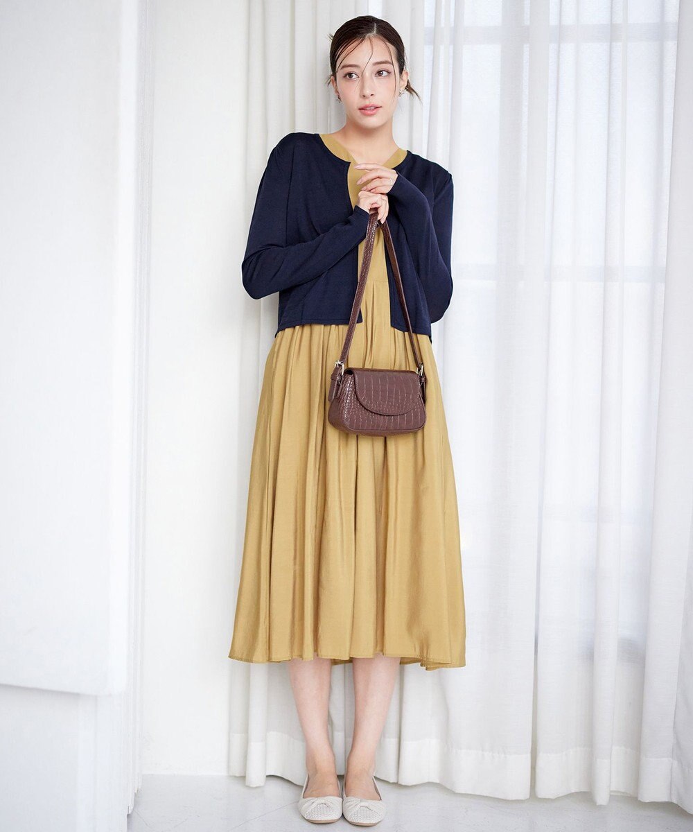 Tiaclasse L 【洗える】長袖サマーニットカーディガン 