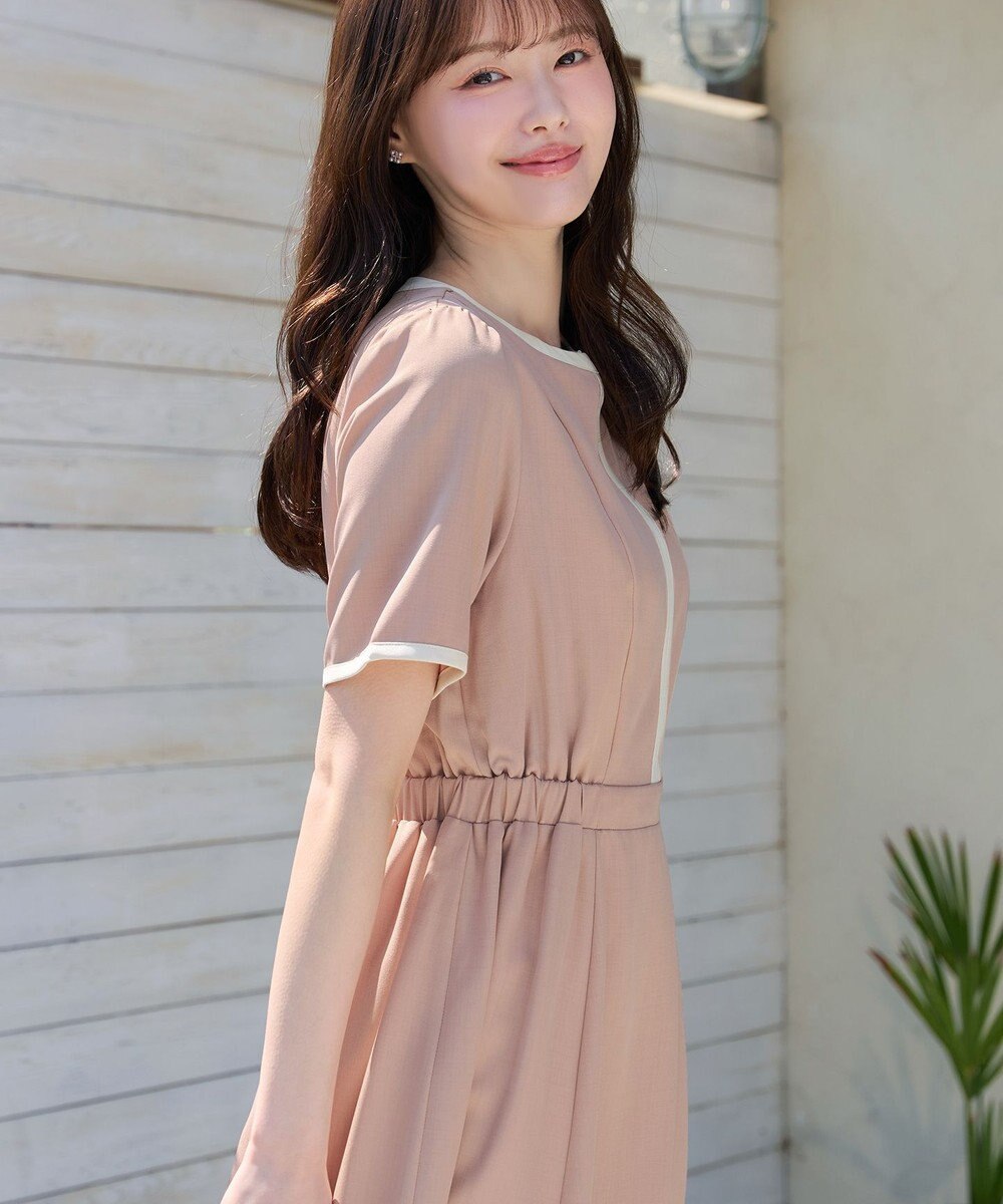 Tiaclasse L 配色フレアワンピース 