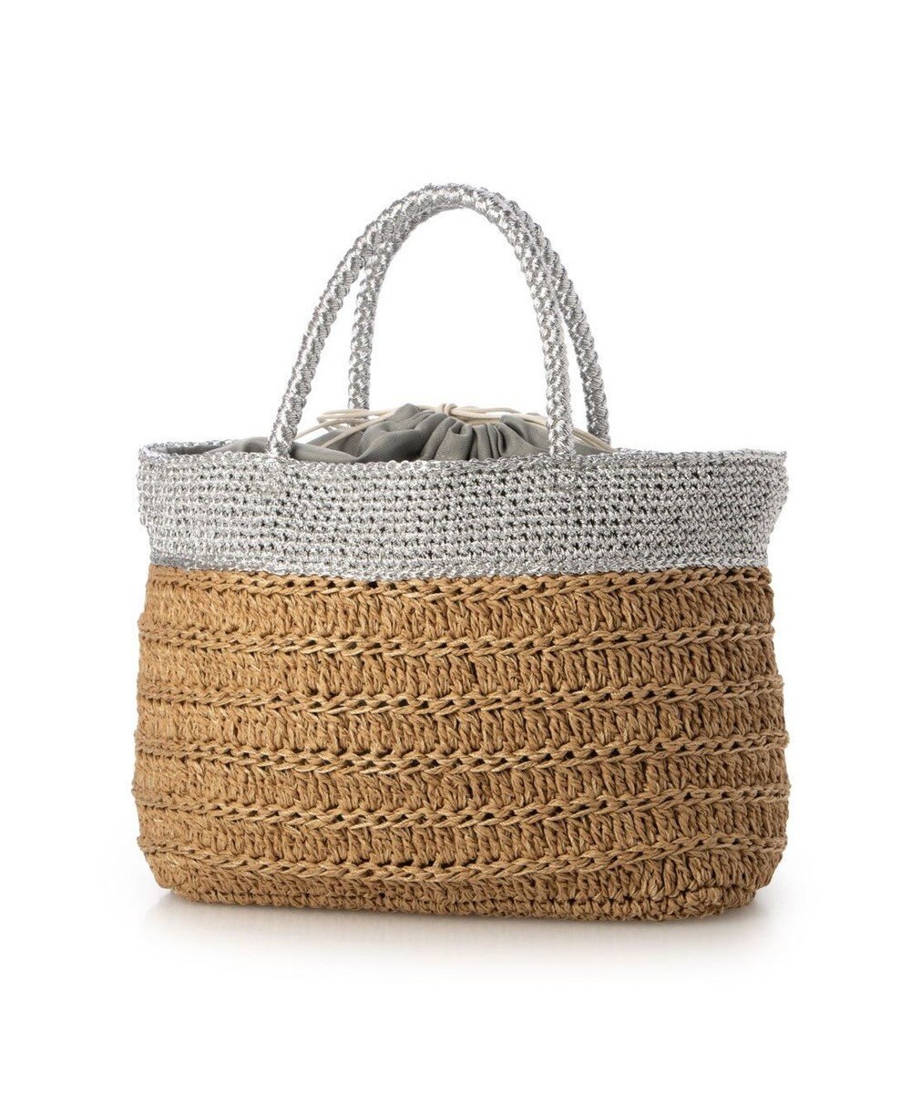 UNBILLION カシュカシュ cachecache / ラメ切替クロッシェトート カゴバッグ 