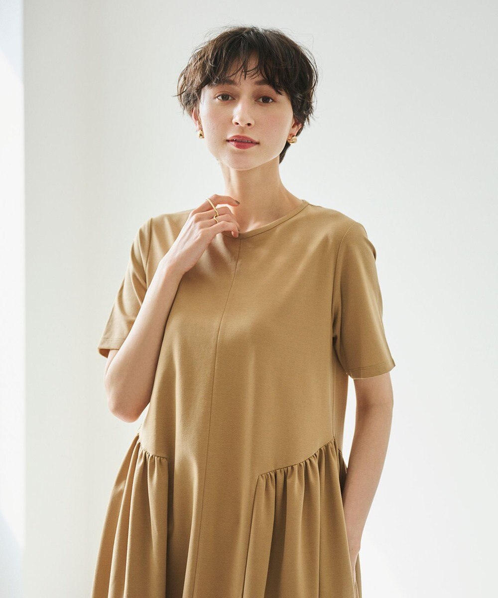 #Newans 【洗える】コクーンシルエットロングワンピース 