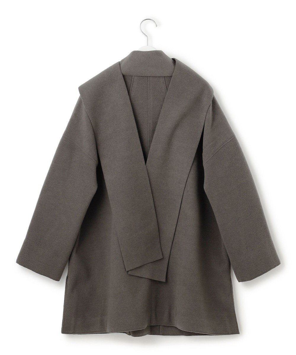 J.PRESS YORK STREET 【WOMEN】NEEDLE JERSEY マフラー付コート 