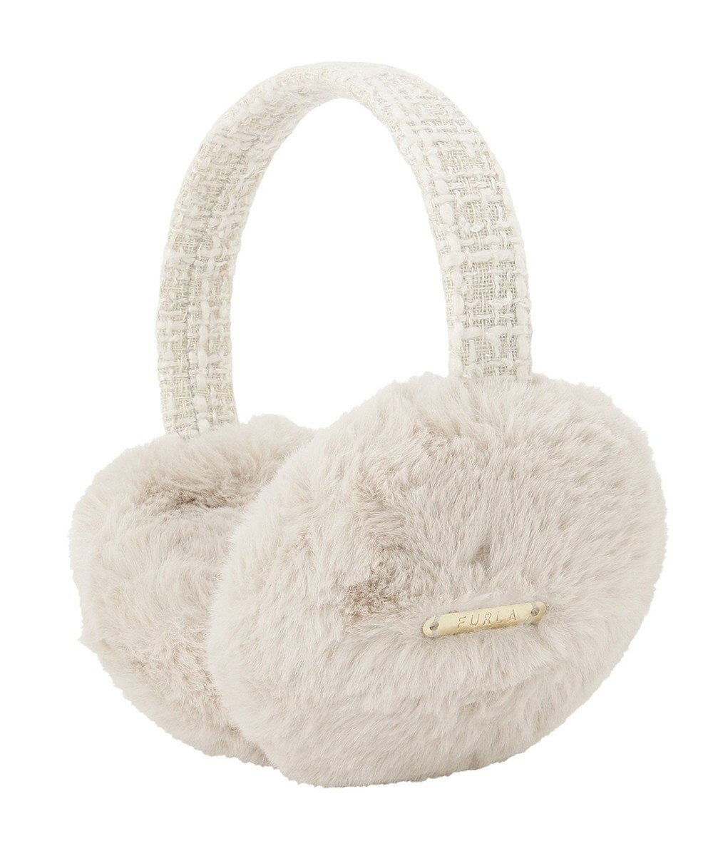 MOONBAT FURLA フェイクファーイヤマフ ツイードアーム 