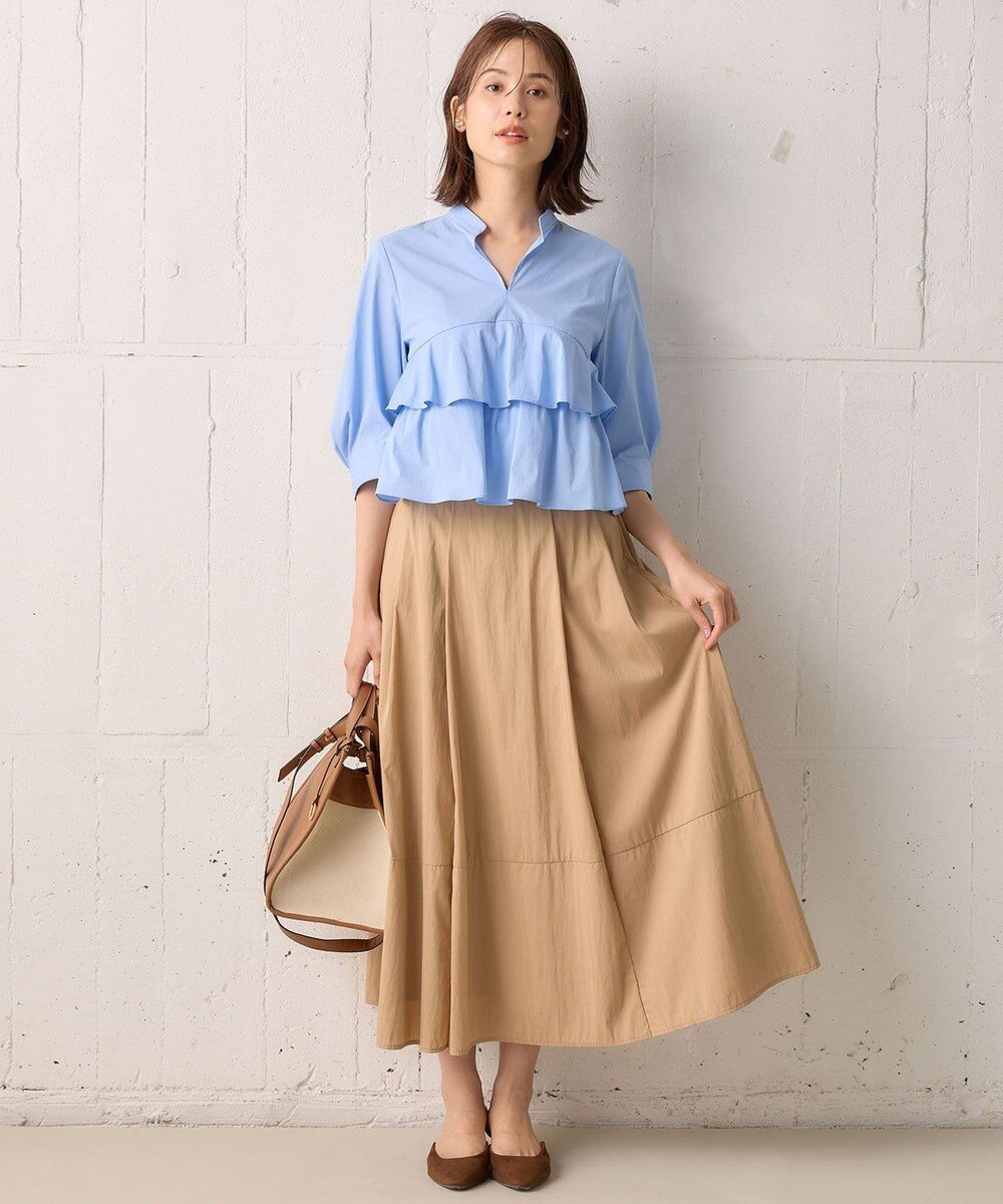 組曲 コンパクトシャーティングティアード ブラウス 