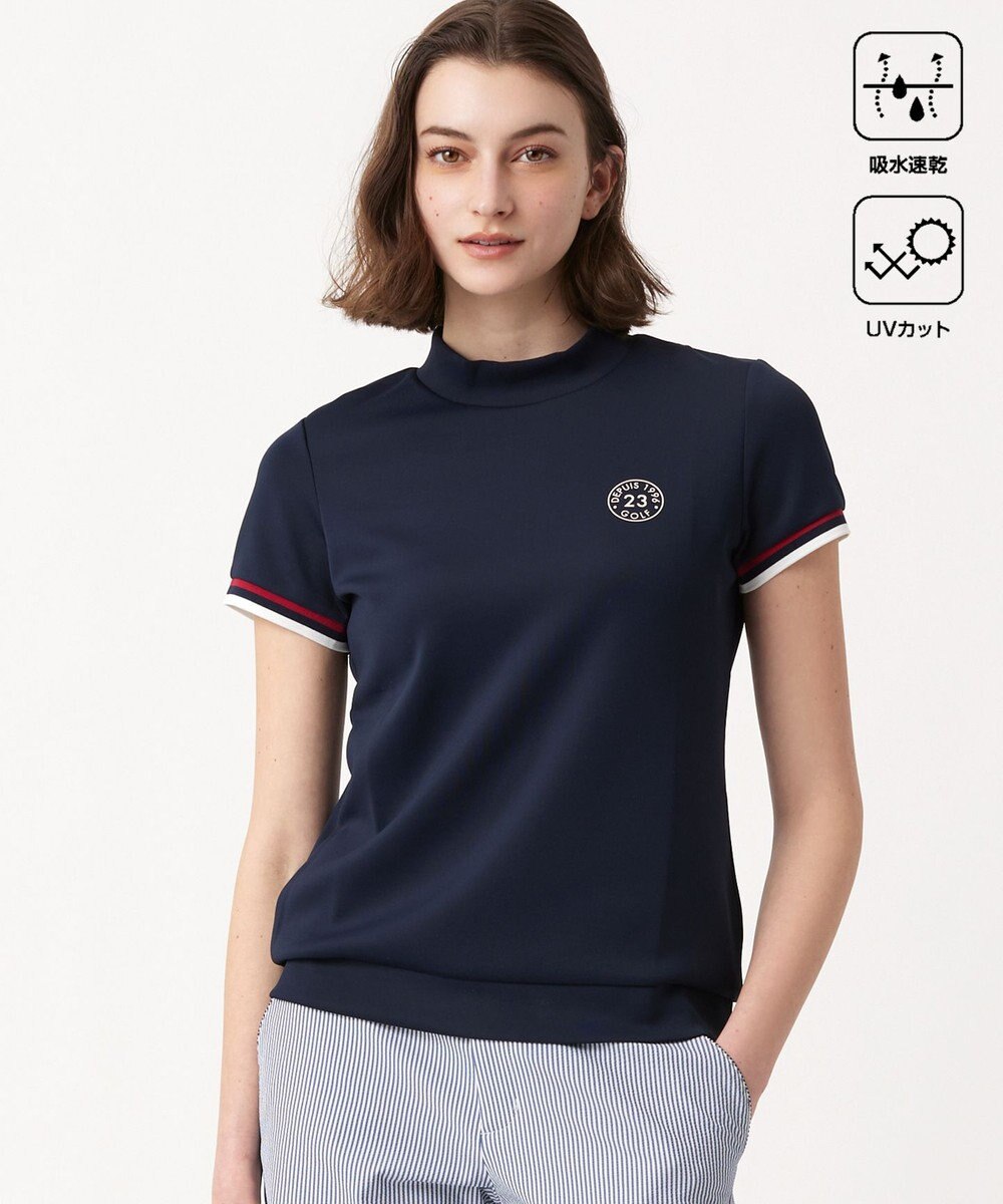 23区GOLF 【WOMEN】【吸水速乾・UVケア】袖ライン モックネックシャツ 