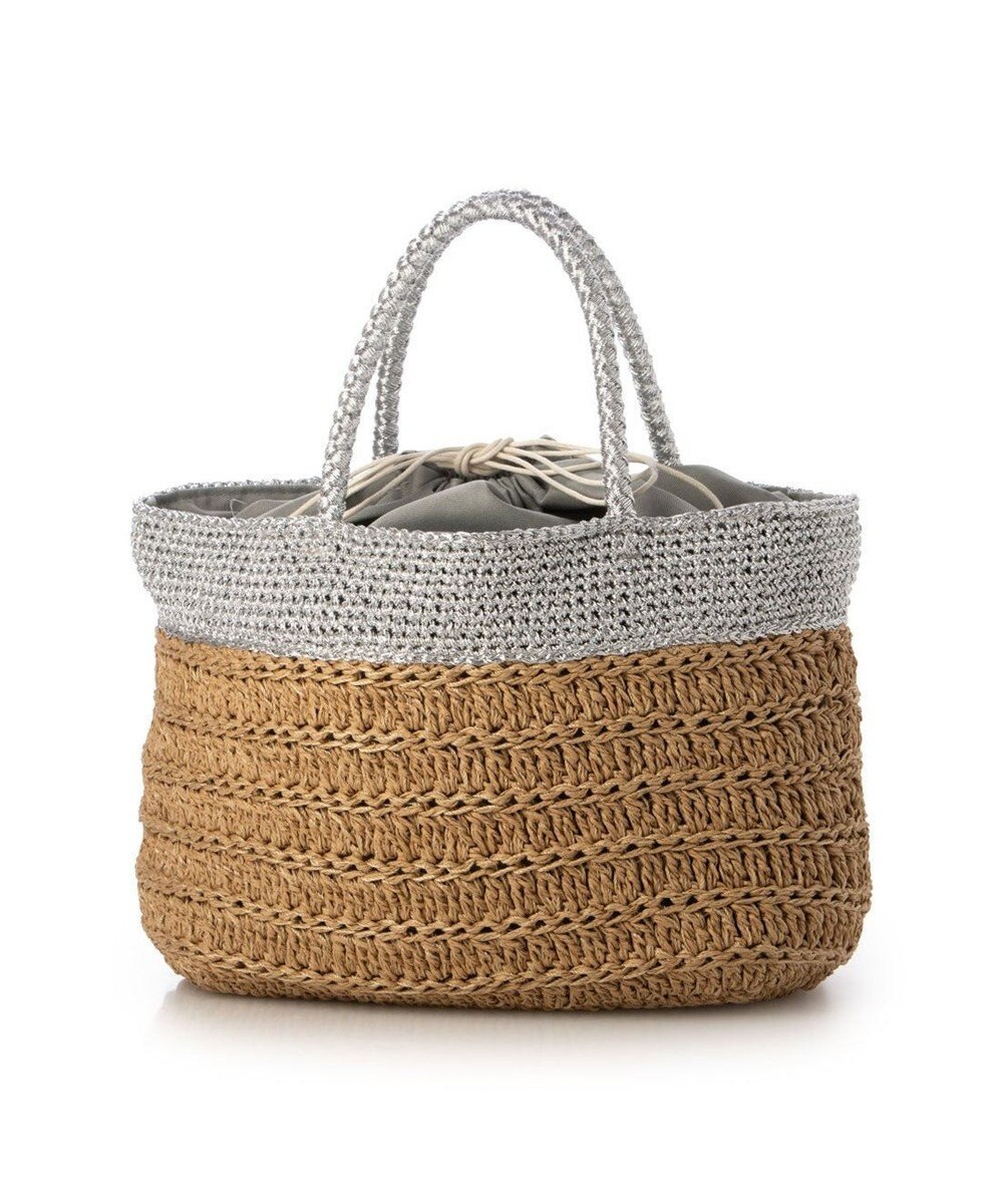 UNBILLION カシュカシュ cachecache / ラメ切替クロッシェトート カゴバッグ 