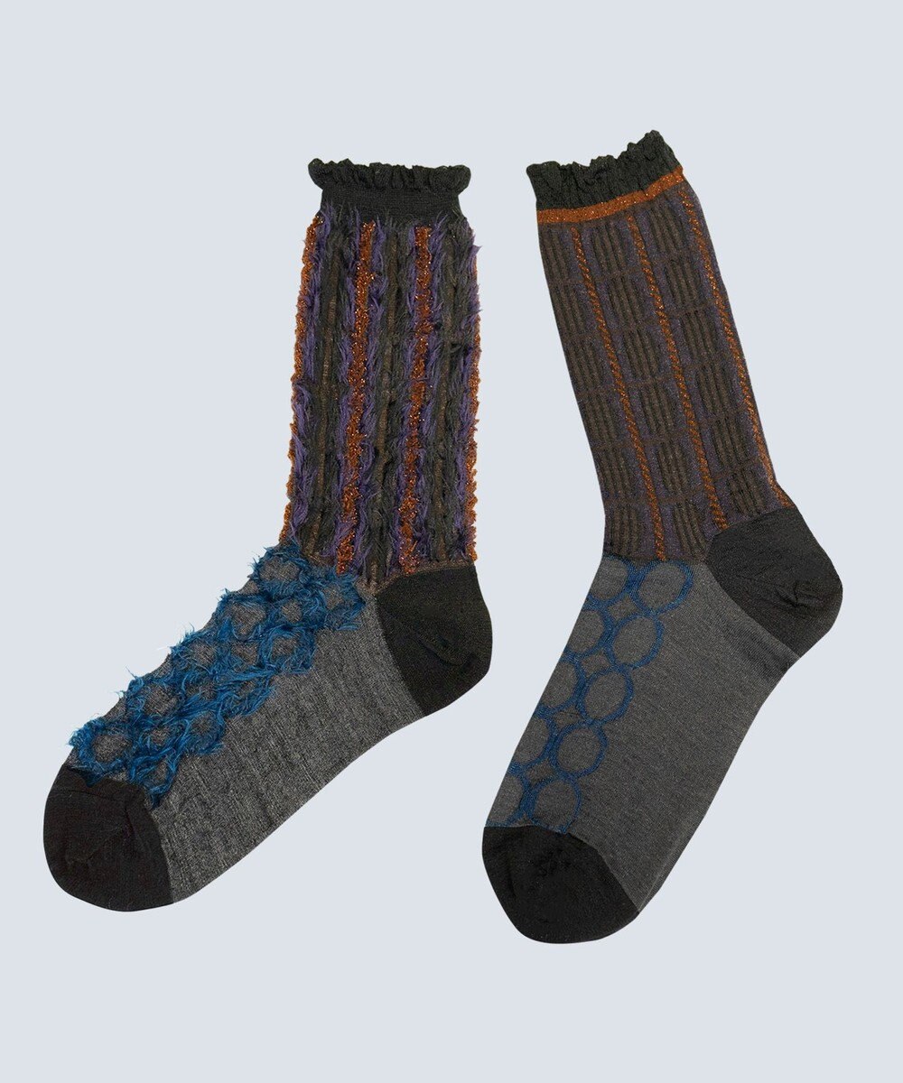 COQ BAMBI DOTS リバーシブルファーソックス 