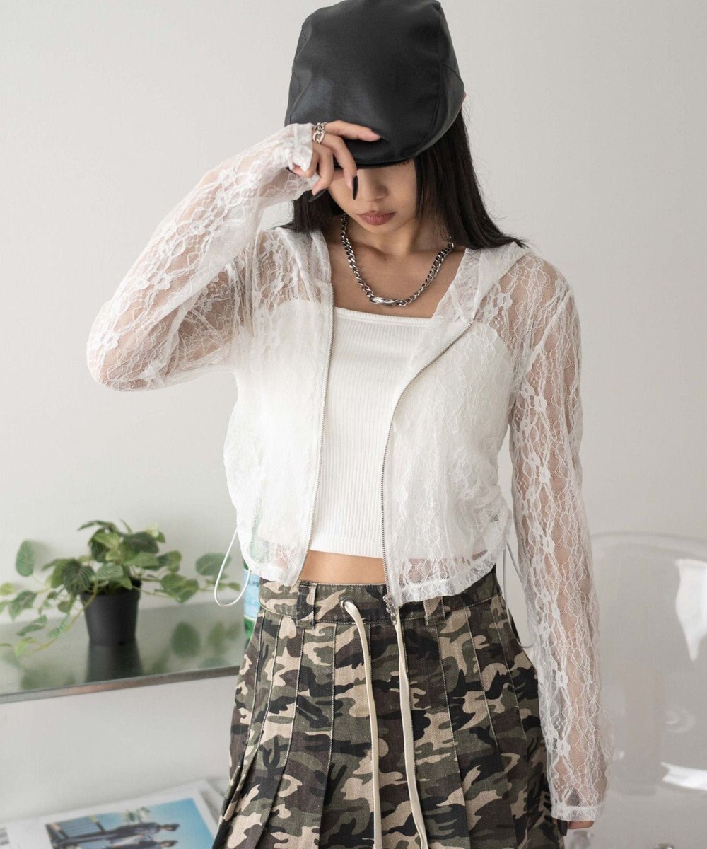 WEGO レースダブルジップパーカー 