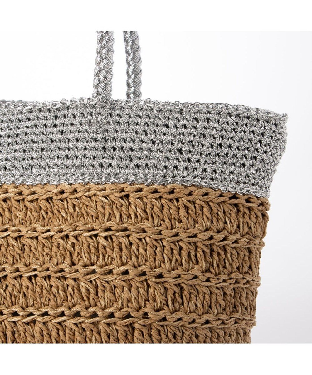 UNBILLION カシュカシュ cachecache / ラメ切替クロッシェトート カゴバッグ 