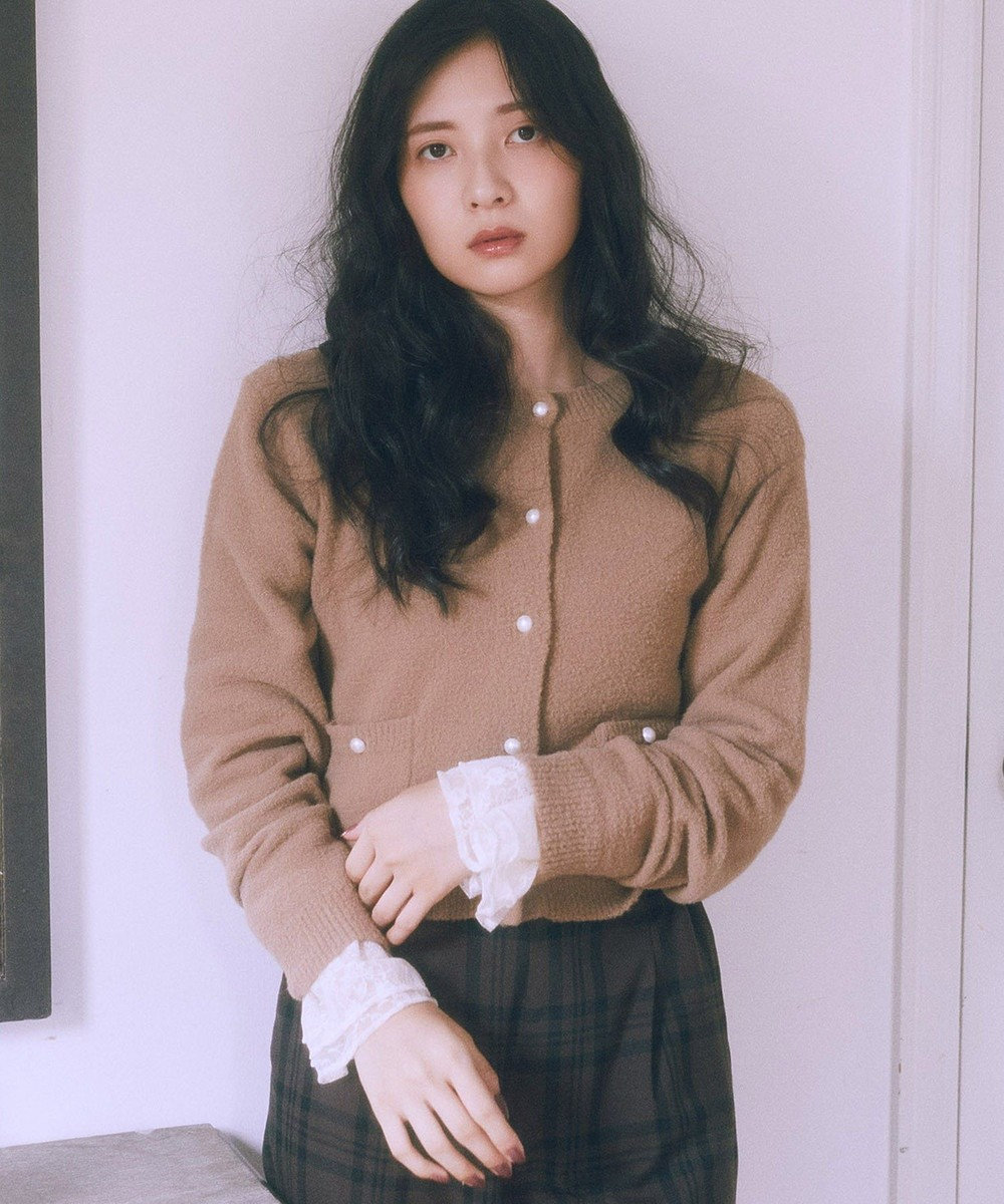 earth music&ecology 【吸湿発熱】あったかフェミニンインナー（袖レース） 