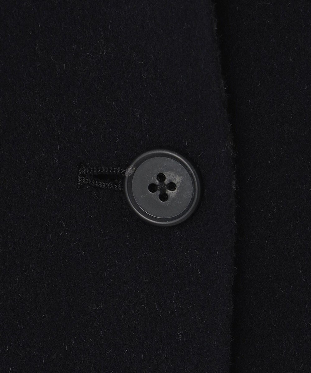 J.PRESS LADIES S 【リバーシブル】ウールナイロン リバーチェック ノーカラー ロングコート 