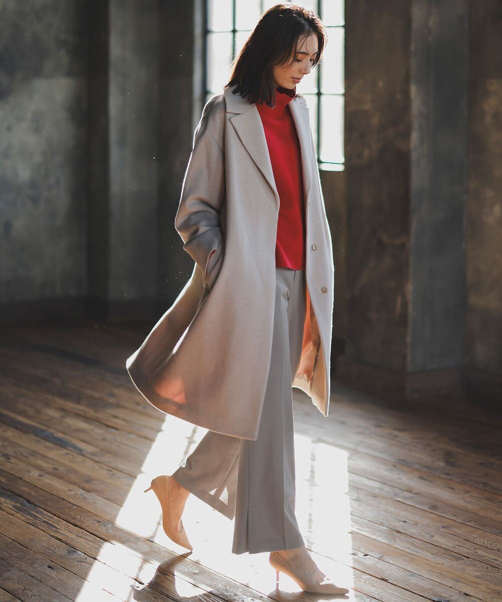 自由区 【洗える】ウールミラノハイネック ニット 