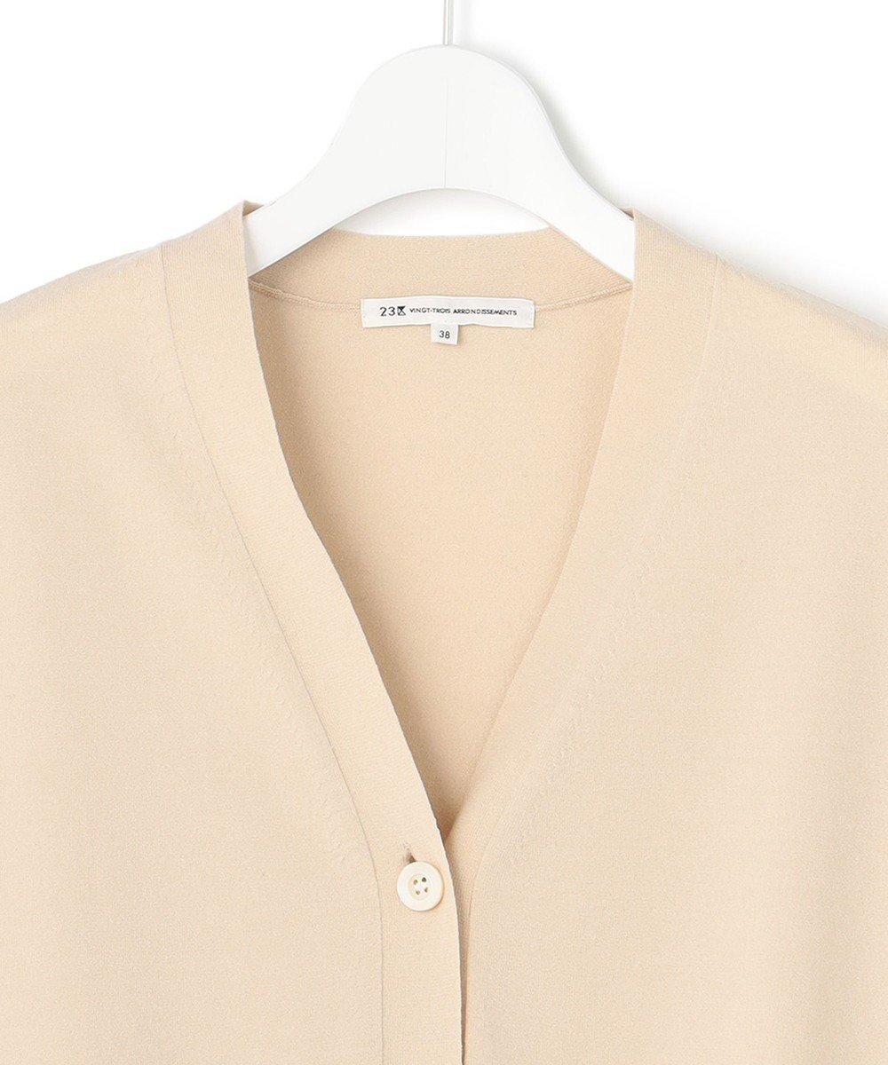 23区 【洗える】テンセルストレッチ Vネック ショート カーディガン 