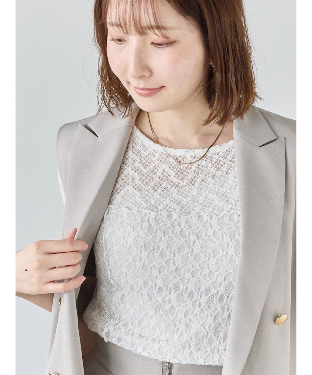 Te chichi パッチワークレース5分袖トップス 