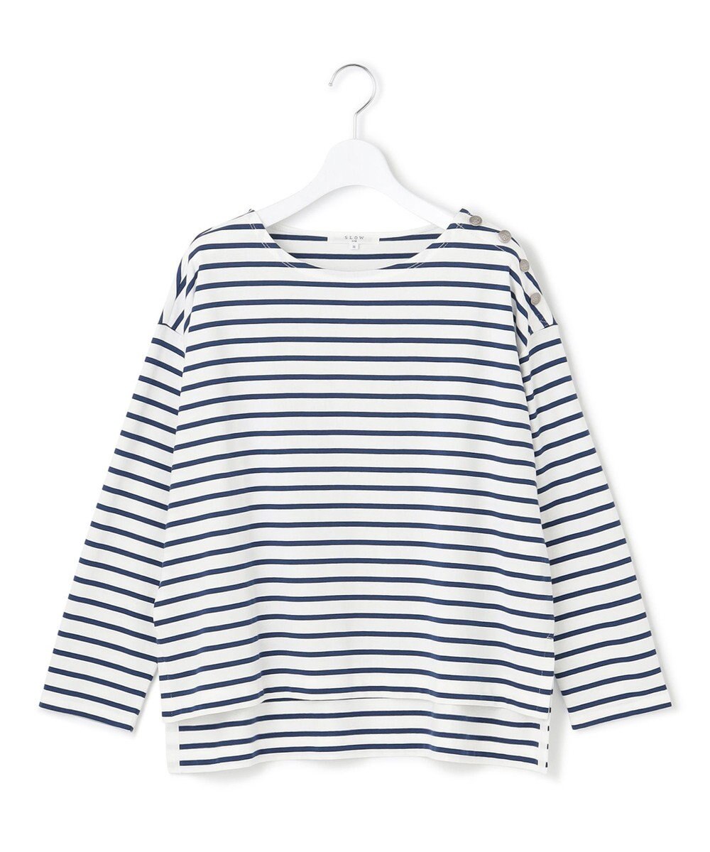 23区 S 【SLOW/一部店舗限定】ギザコットンボーダー ラウンドネックカットソー 