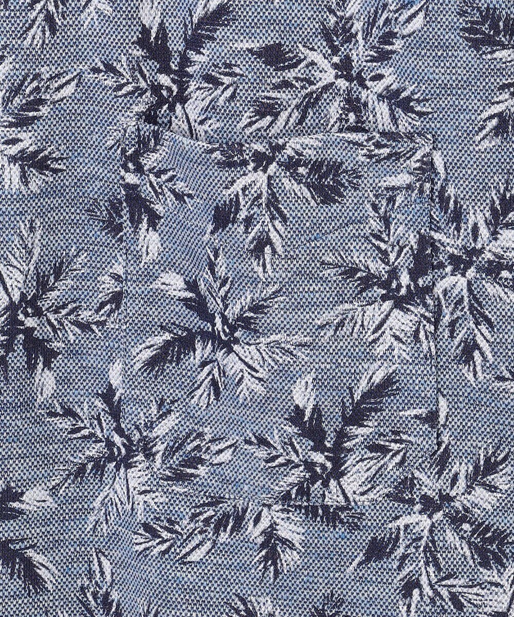 JOSEPH ABBOUD 【吸水速乾/ストレッチ/ノルマンディーリネン】リネンハニカム プリントジャージー シャツ 