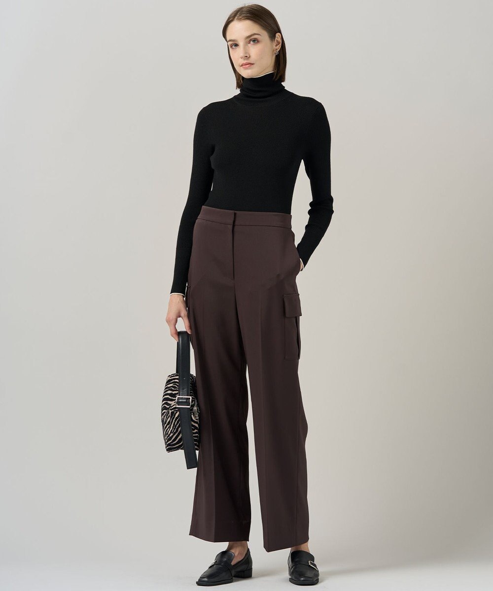 ICB L 【スマートバック仕様・洗える】ストレッチダブルサテン カーゴパンツ 