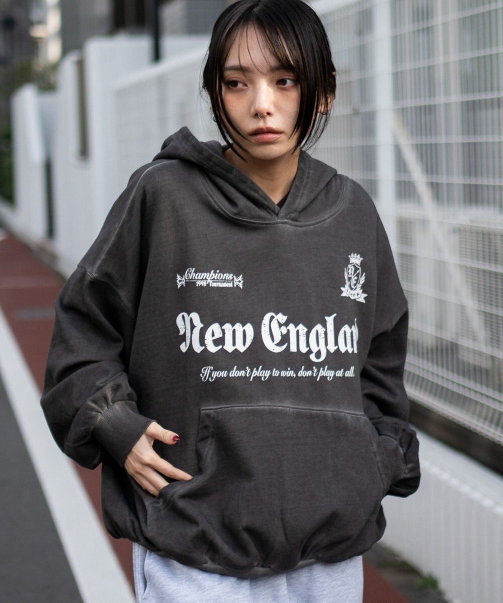 WEGO 【ユニセックス着用ITEM】グラフィックバルーンクロップドプルパーカー 