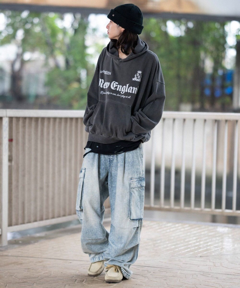 WEGO 【ユニセックス着用ITEM】グラフィックバルーンクロップドプルパーカー 