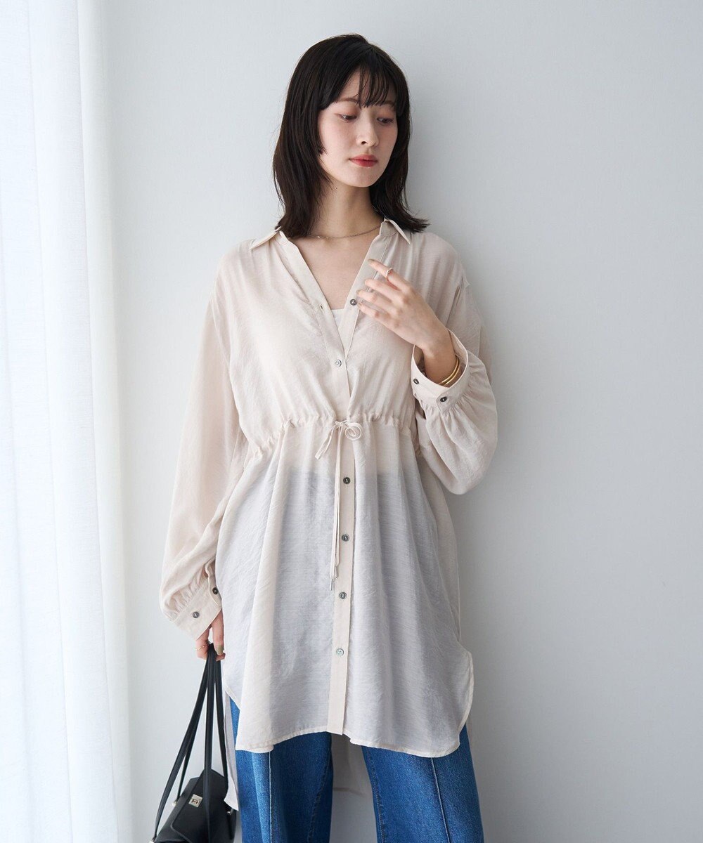 YECCA VECCA シアー2way袖バルーンチュニック 