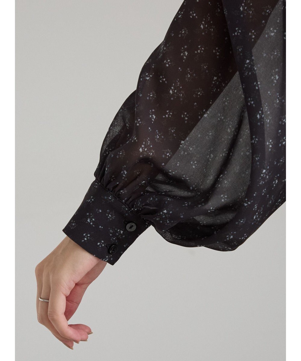 Te chichi フラワーシフォンフリルネックドレス 