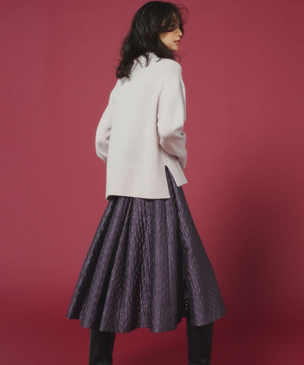 組曲 ジオメトリックフラワージャガード フレアスカート 