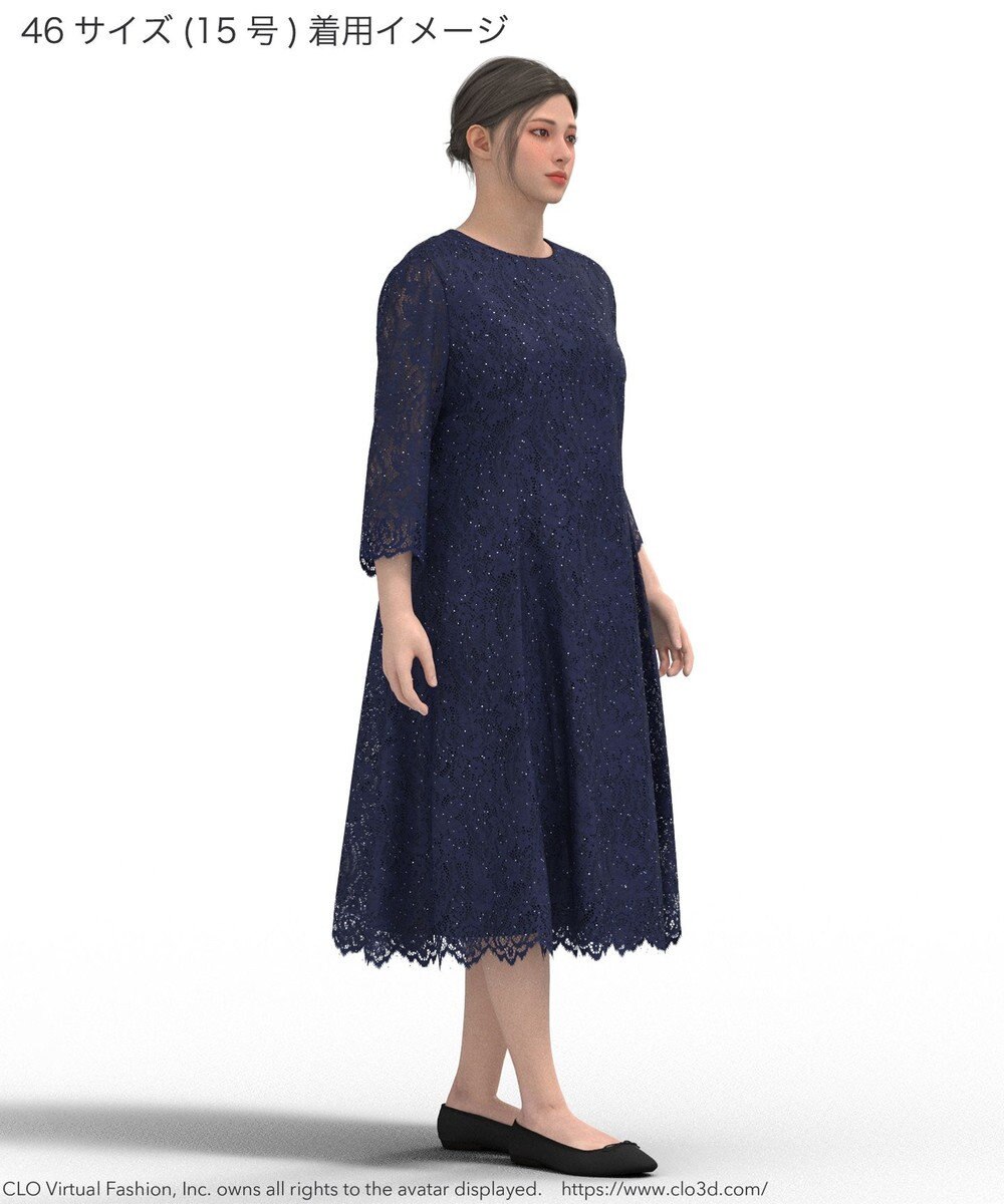 23区 L 【APPLAUDIR】スパンコールレース ドレス 