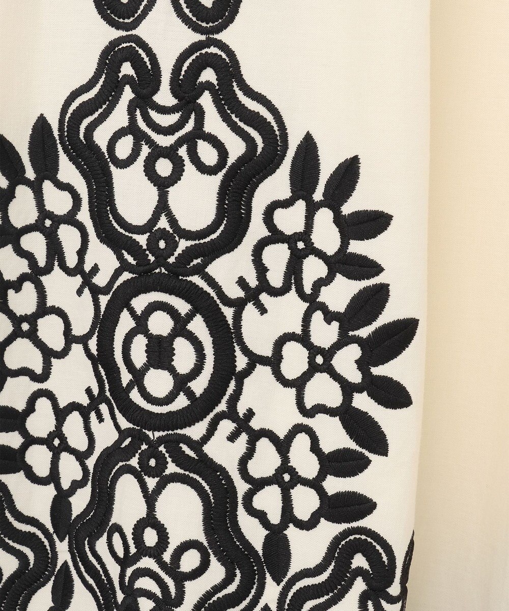 GRACE CONTINENTAL バイカラー刺繍コットンワンピース 