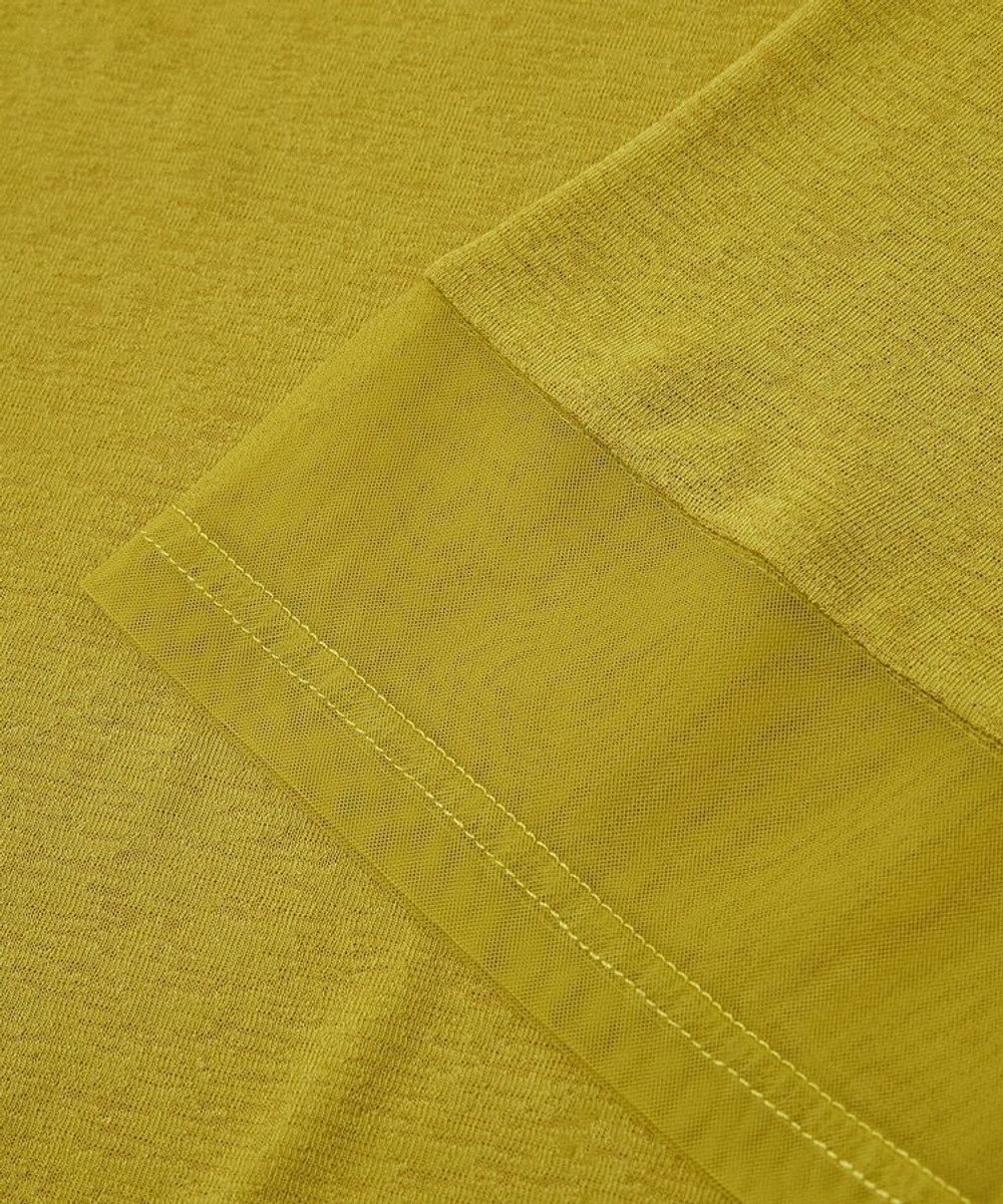 Green Parks 袖チュールドッキングシアー５分袖プルオーバー 