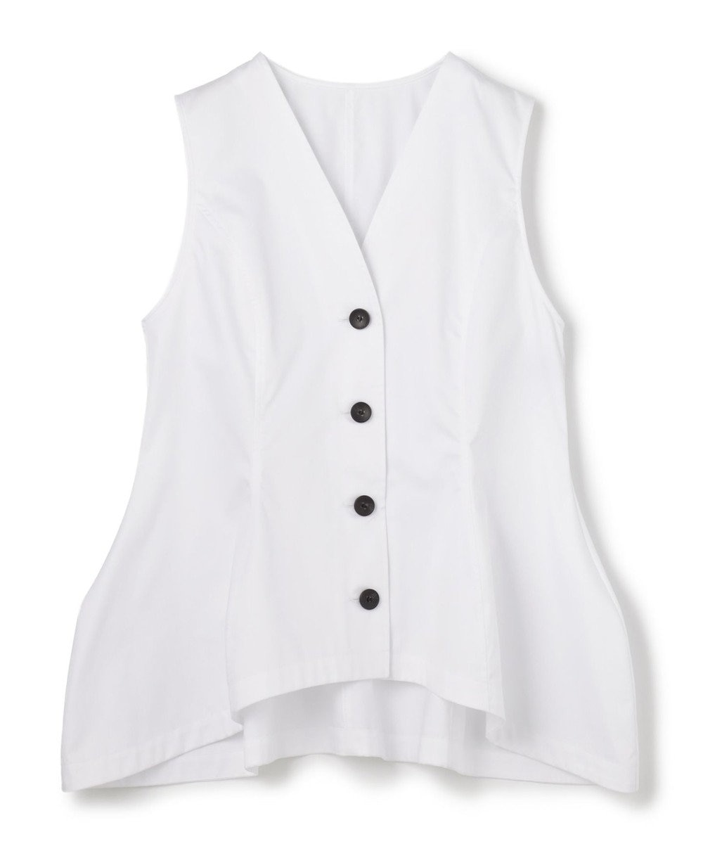 uncrave コットンクロスプレーン ペプラムジレブラウス 