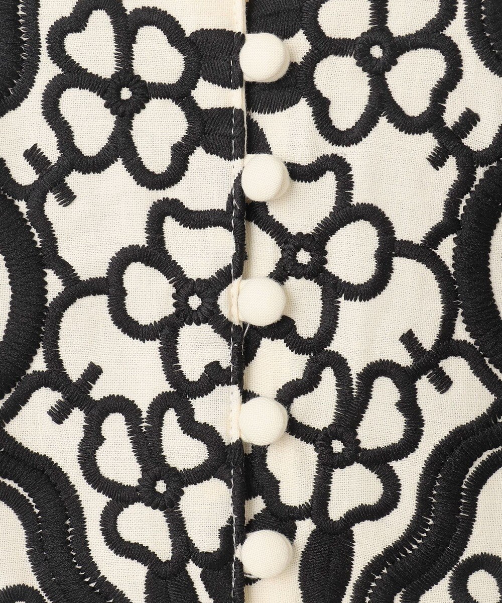 GRACE CONTINENTAL バイカラー刺繍コットンワンピース 