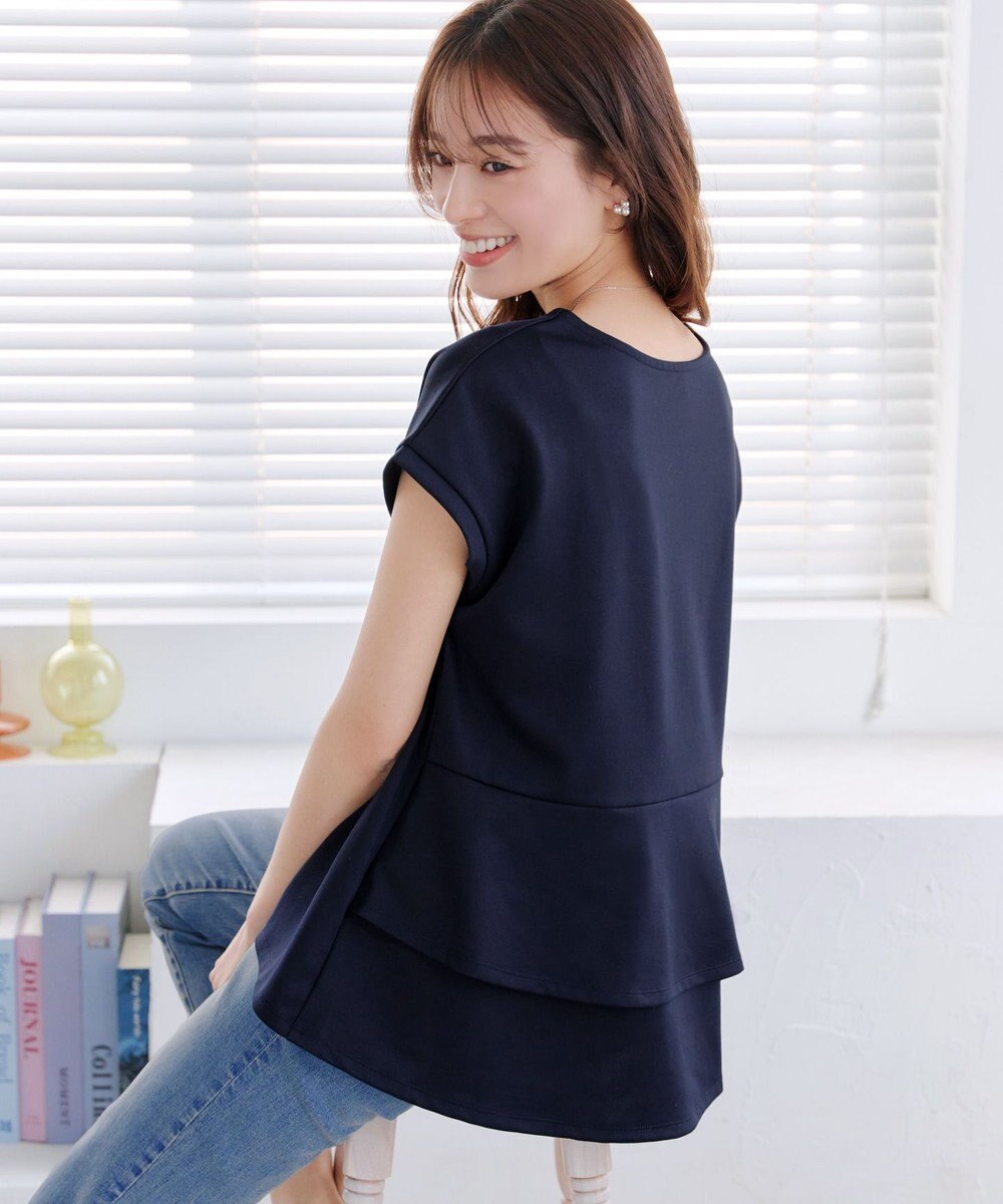 Tiaclasse 【UVカット・吸水速乾】 “きれい見え” バックペプラムトップス 