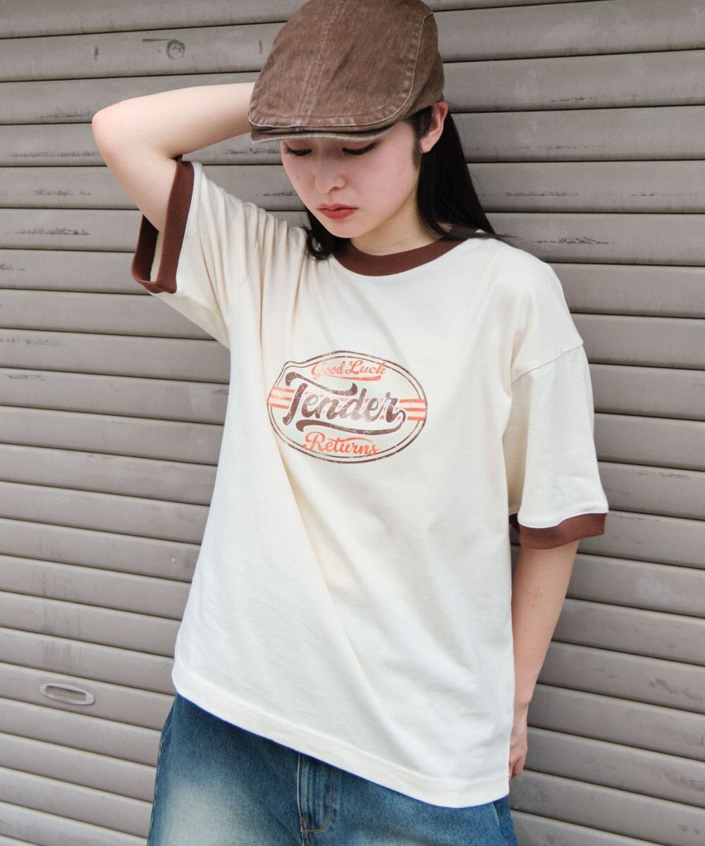 WEGO 【ユニセックス着用ITEM/MLサイズ展開】コンパクトフィットグラフィックリンガーT（SS） 