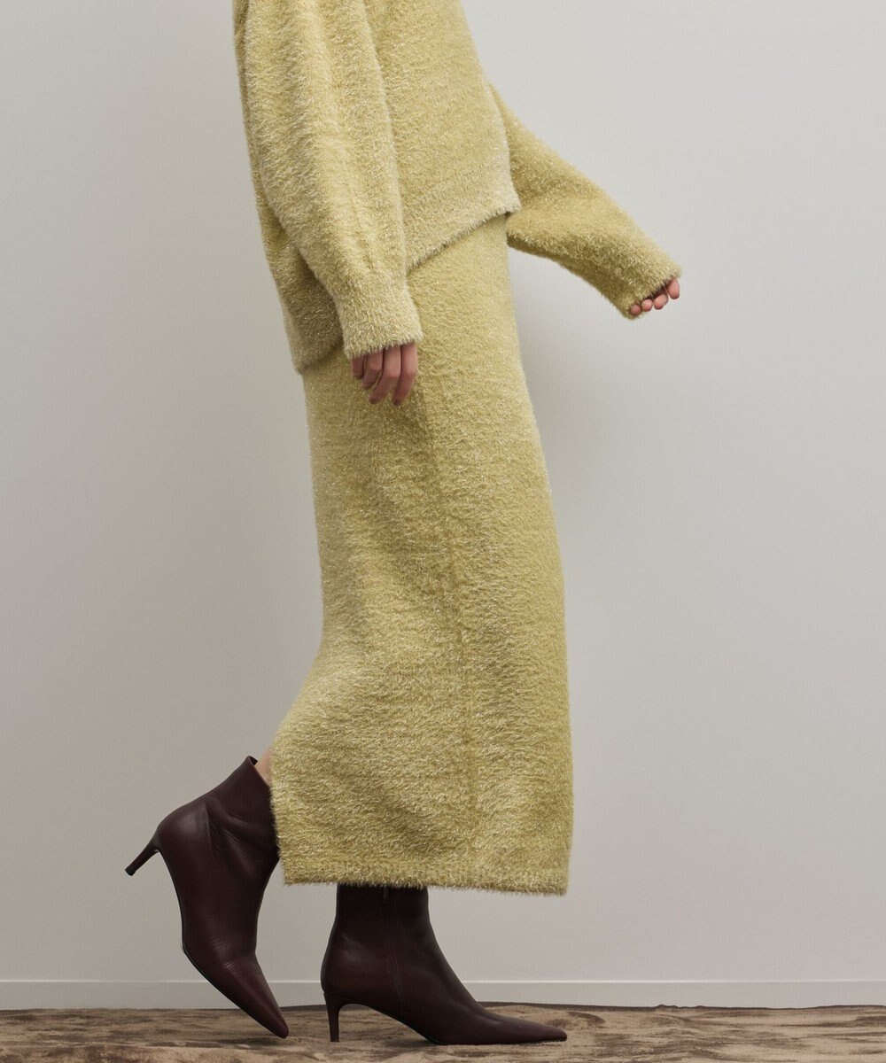 GRACE CONTINENTAL ラメフェザーニットスカート 