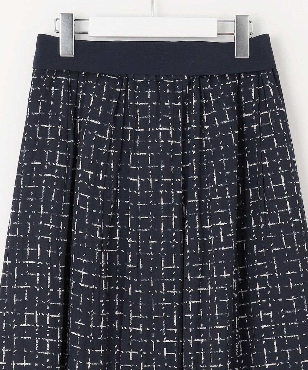 自由区 【セットアップ対応・ウエストゴム】スクラッチチェックプリント スカート 