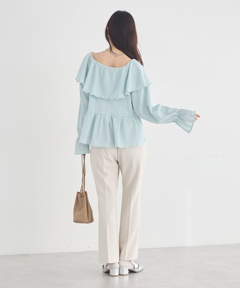 earth music&ecology 【予約】ラッフルカラーカットブラウス 
