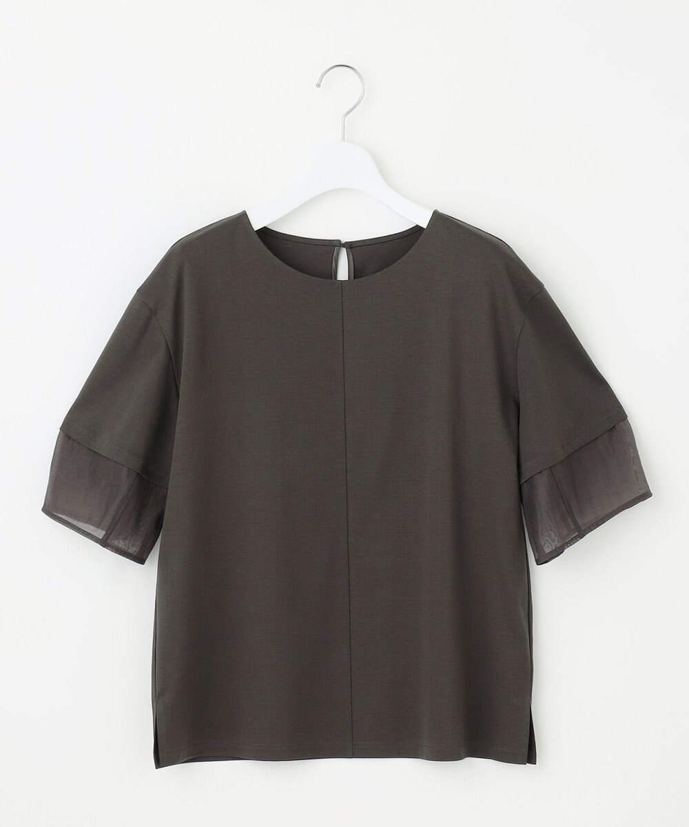 23区 【GLOW8月号掲載/洗える】スムースコンビジャージー ランタンスリーブ カットソー 