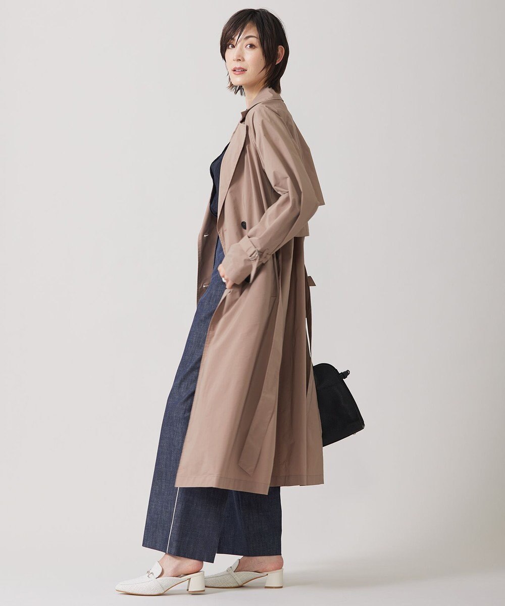 ICB 【撥水加工】 メモリーストレッチタフタ トレンチコート 