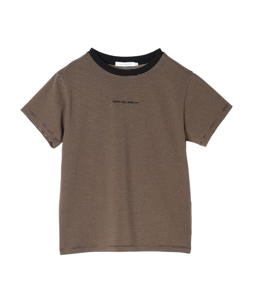 AMERICAN HOLIC 刺繍ロゴボーダープルオーバー 