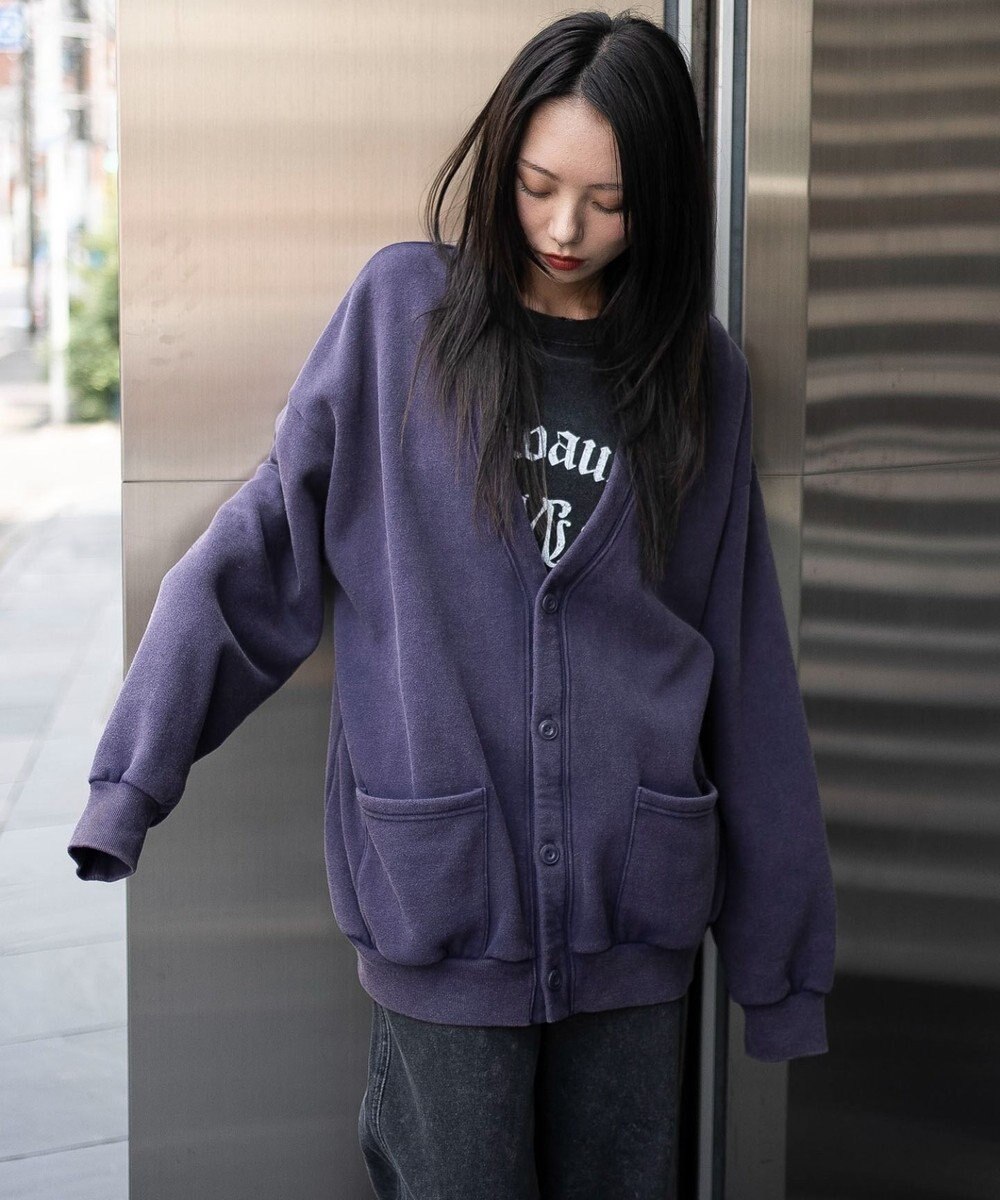 WEGO 【ユニセックス着用ITEM】ケミカルスウェットカーディガン 