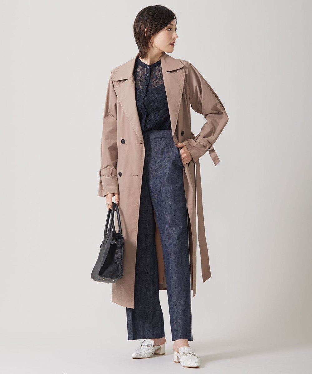 ICB 【撥水加工】 メモリーストレッチタフタ トレンチコート 