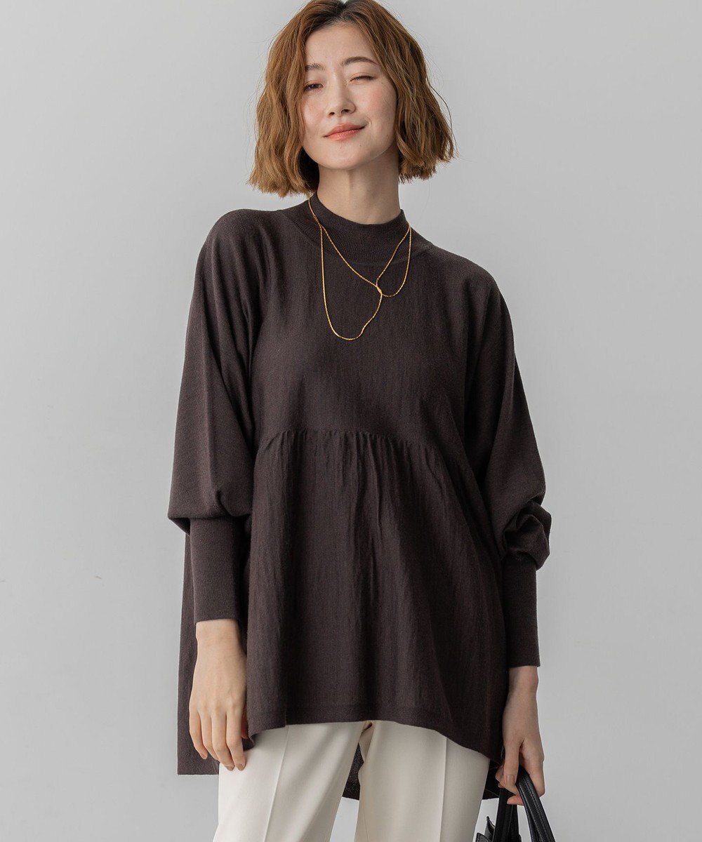 23区 【洗える】ウールギャザー ドルマンスリーブ ニット 