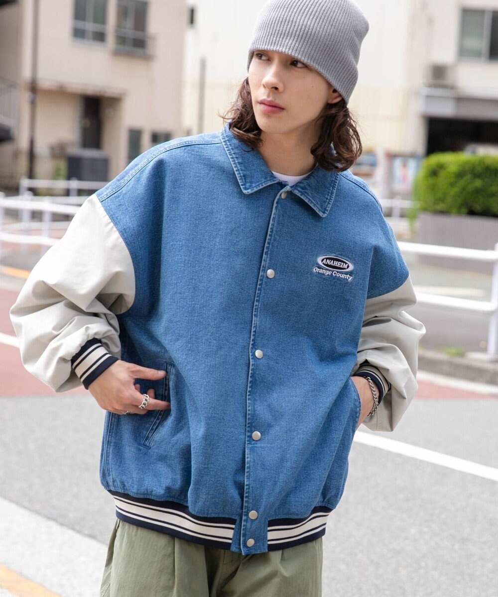 WEGO 【ユニセックス着用ITEM】デニムスタジャン 