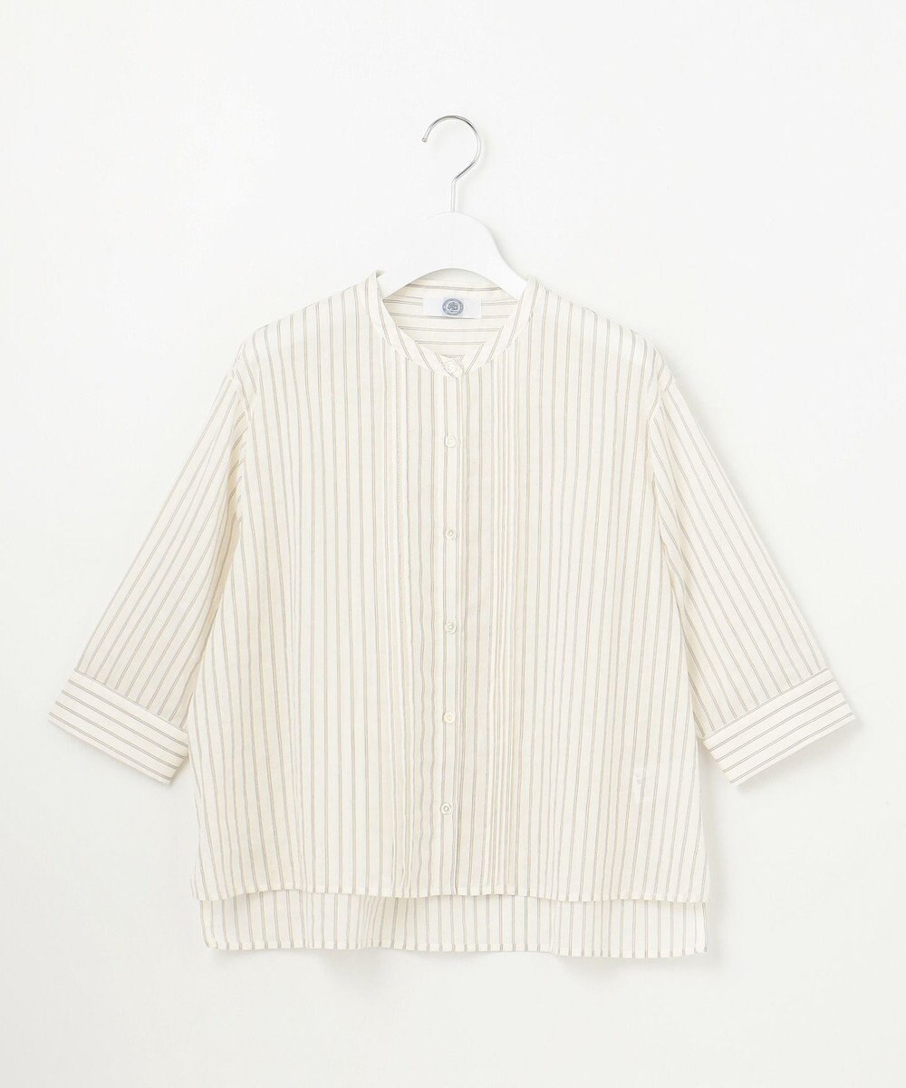 J.PRESS LADIES 【洗える】シアーピンストライプ ブラウスライク カットソー 