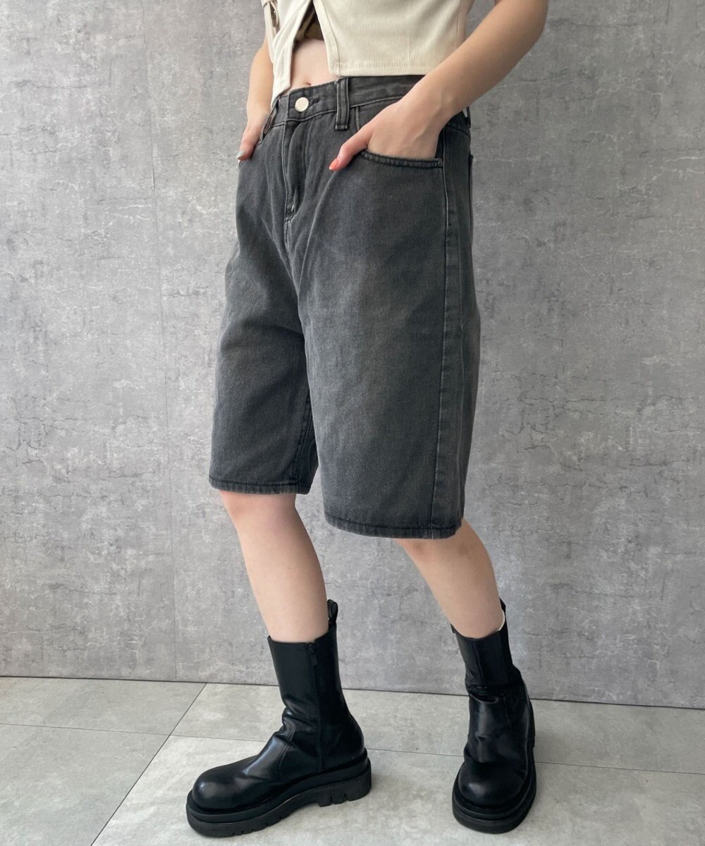 WEGO ワイドハーフデニムパンツ 